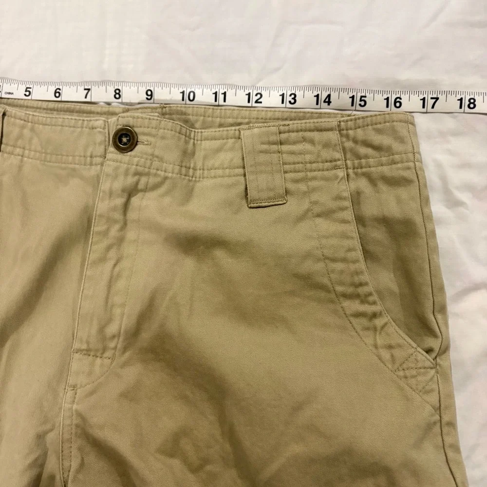 NCAA Alabama Crimson Tide Mens Khaki Cargo Shorts Tan Cotton Size 32‎ 34 Logo